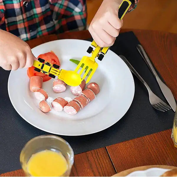 Construction Themed Plate and Utensils Set