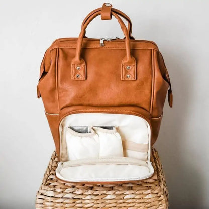 Modern Leather Diaper Bag