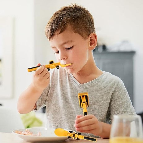 Construction Themed Plate and Utensils Set