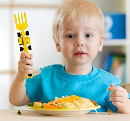 Construction Themed Plate and Utensils Set