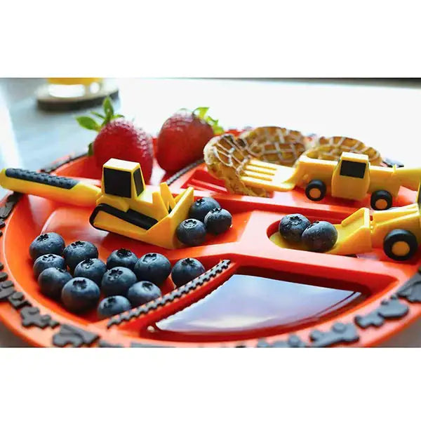 Construction Themed Plate and Utensils Set