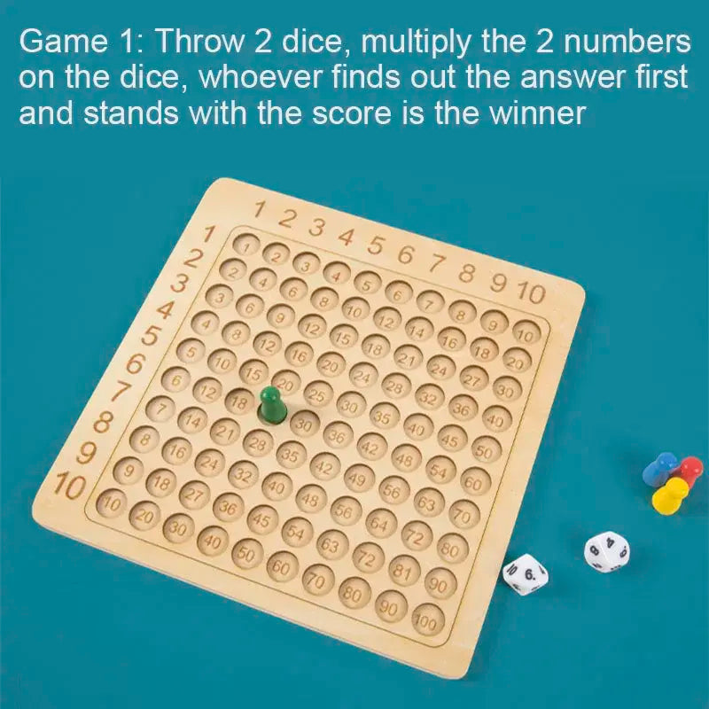 Wooden Montessori 99 Multiplication Board Educational Toy