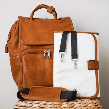 Modern Leather Diaper Bag